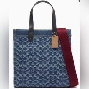 Coach Field Tote 30 Signature Denim